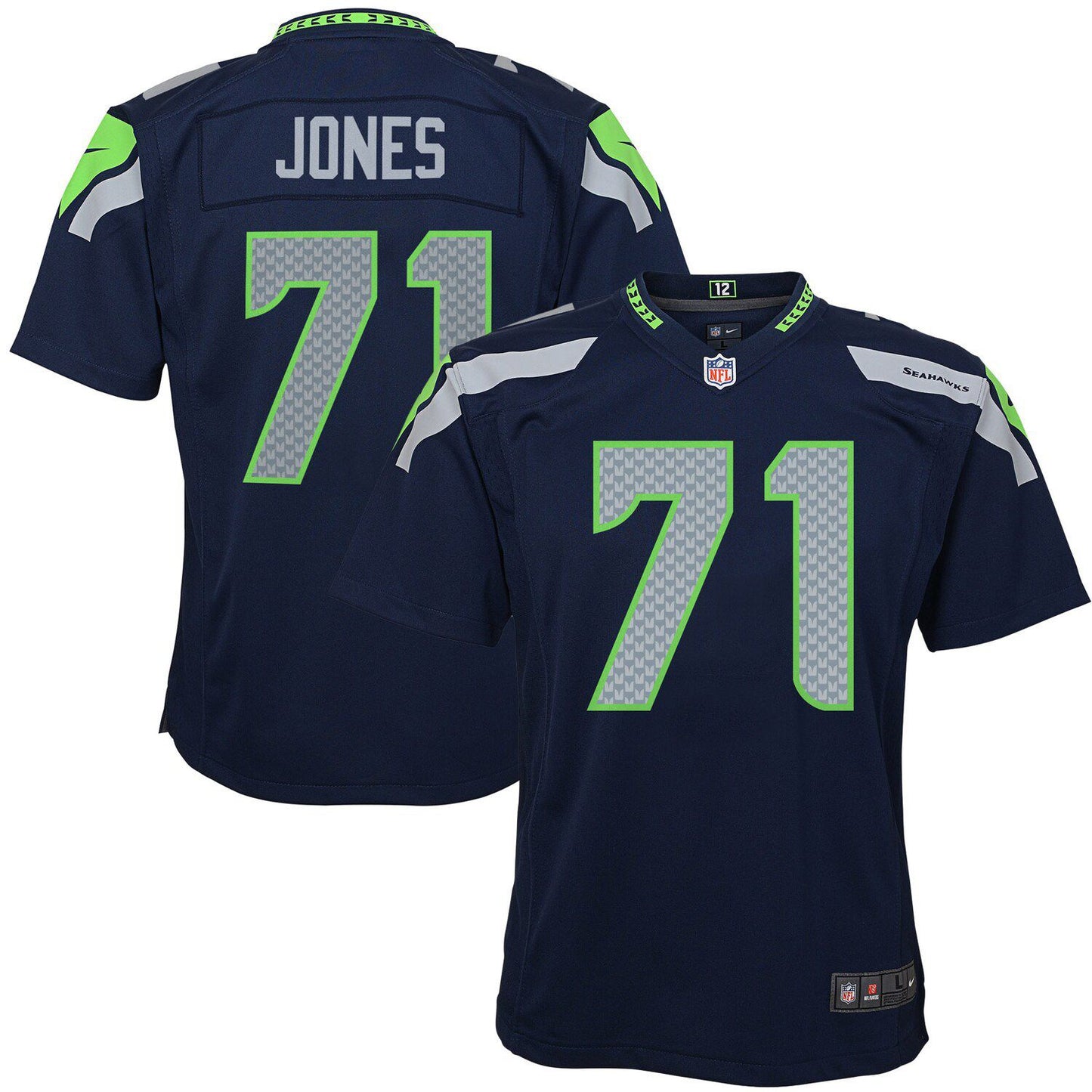 Youth Nike Walter Jones Navy Blue Seattle Seahawks Retired Game Jersey