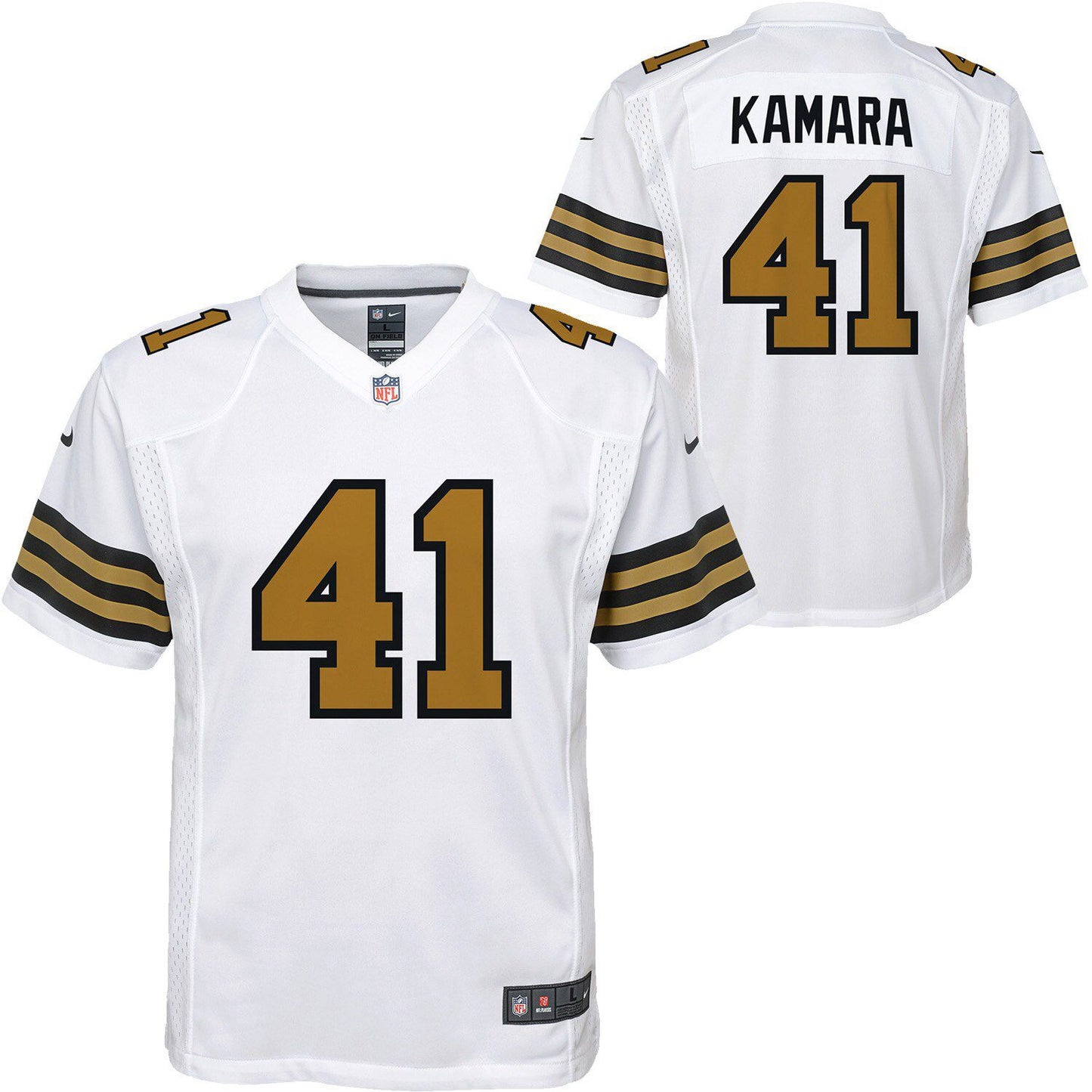 Youth Nike Alvin Kamara White New Orleans Saints Game Jersey