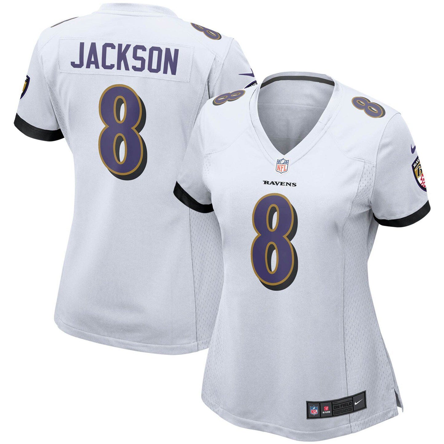 Women's Nike Lamar Jackson White Baltimore Ravens Game Jersey