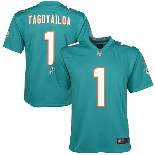 Youth Nike Tua Tagovailoa Aqua Miami Dolphins Game Jersey