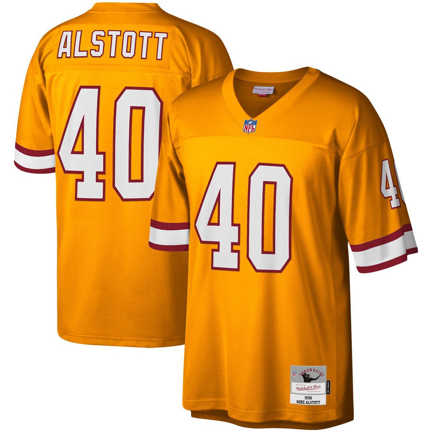 Men's Mitchell & Ness Mike Alstott Orange Tampa Bay Buccaneers Legacy Replica Jersey