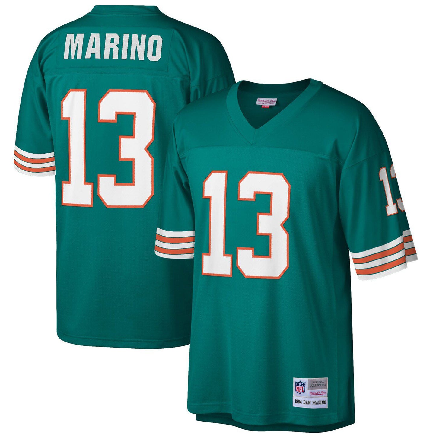 Men's Mitchell & Ness Dan Marino Aqua Miami Dolphins Big & Tall 1984 Retired Player Replica Jersey