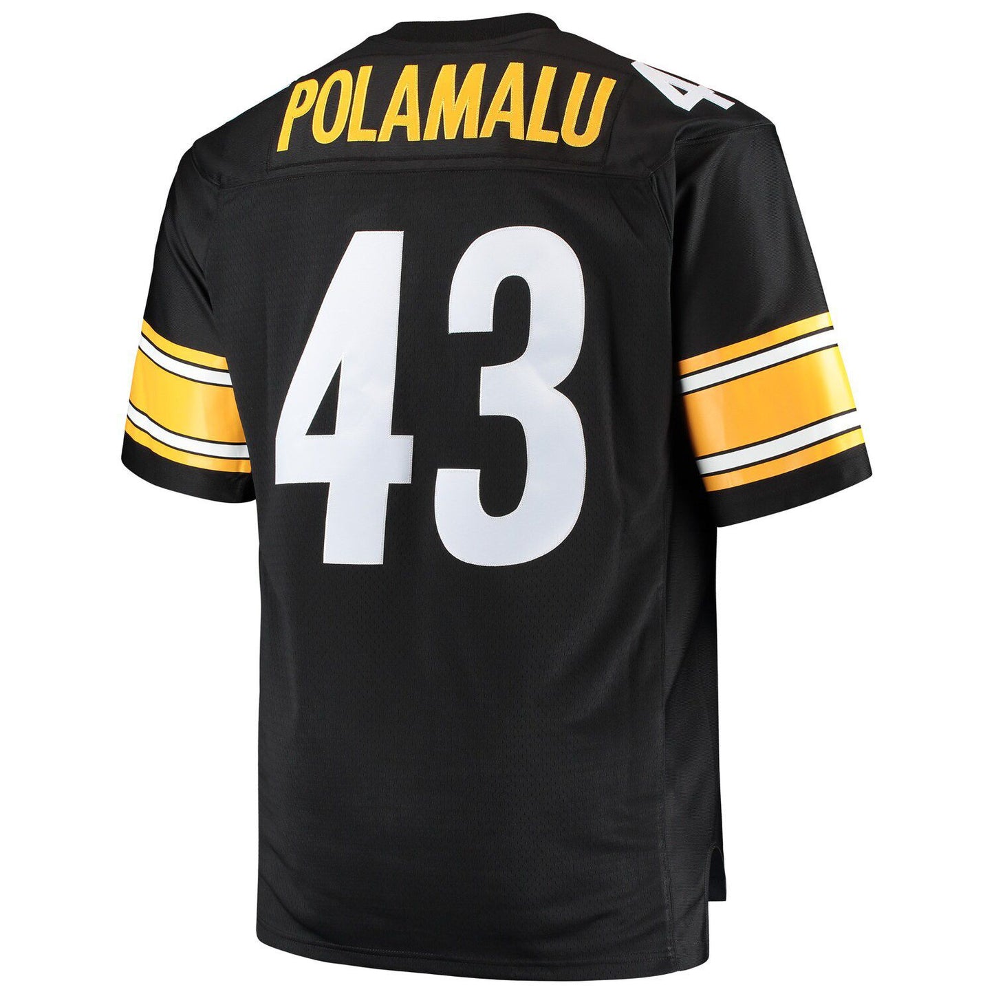 Men's Mitchell & Ness Troy Polamalu Black Pittsburgh Steelers Big & Tall 2005 Retired Player Replica Jersey