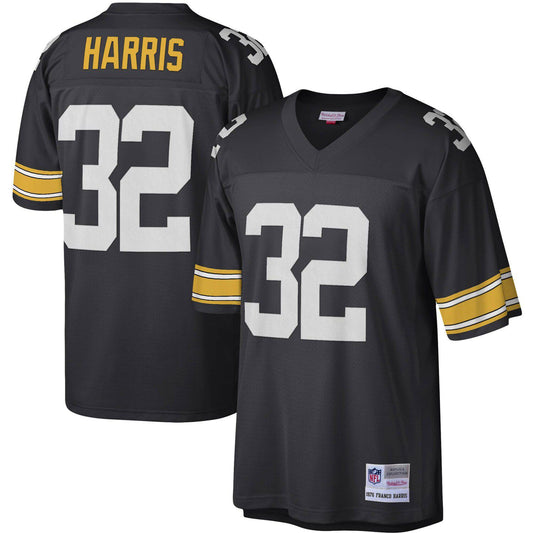 Men's Mitchell & Ness Franco Harris Black Pittsburgh Steelers Legacy Replica Jersey