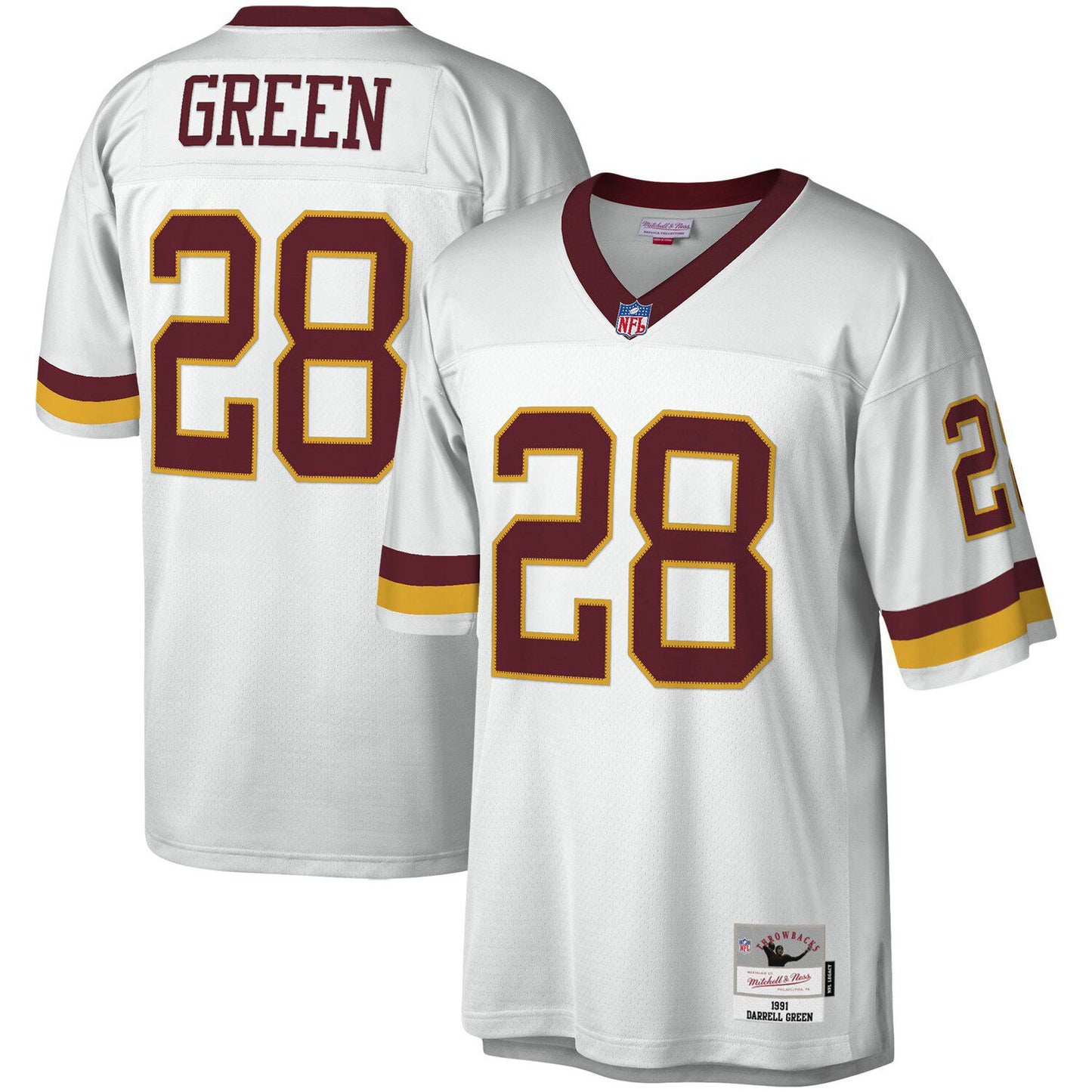 Men's Mitchell & Ness Darrell Green White Washington Football Team Legacy Replica Jersey