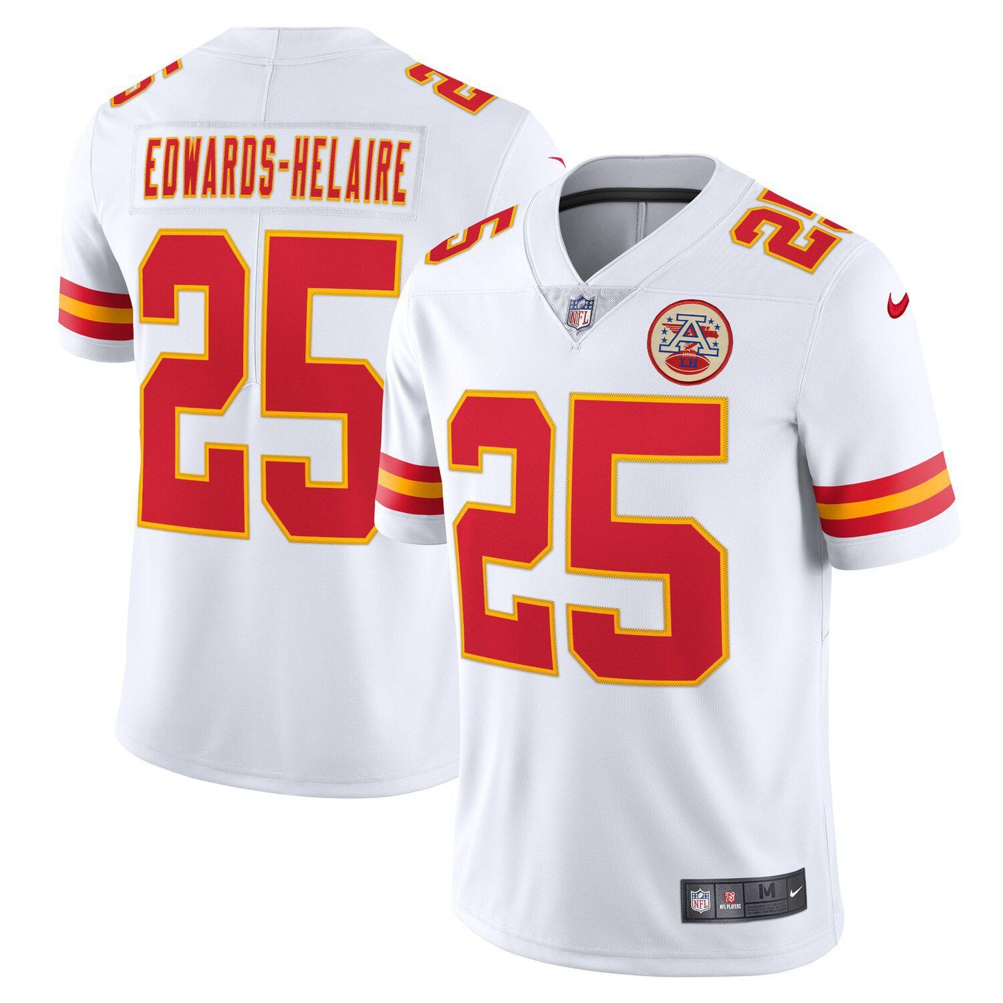 Men's Nike Clyde Edwards-Helaire White Kansas City Chiefs Vapor Limited Jersey