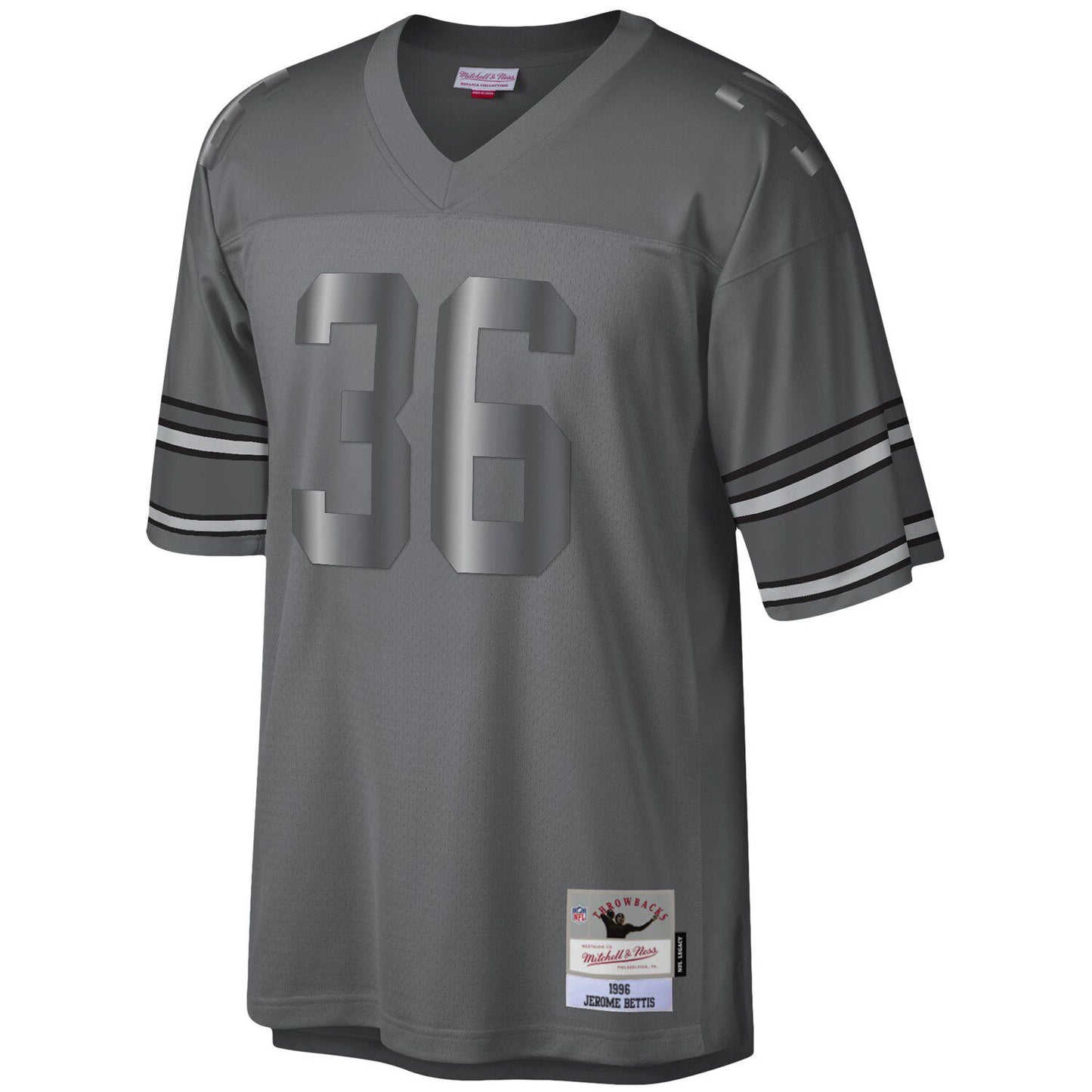 Men's Mitchell & Ness Jerome Bettis Charcoal Pittsburgh Steelers 1996 Retired Player Metal Legacy Jersey