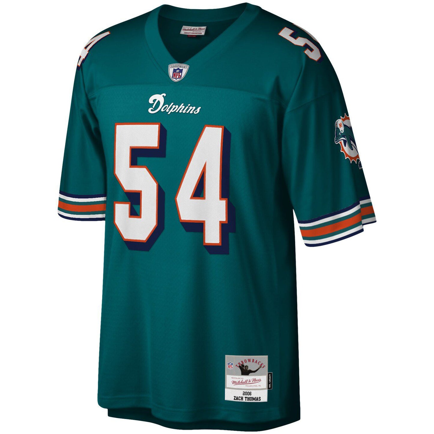 Men's Mitchell & Ness Zach Thomas Aqua Miami Dolphins Legacy Replica Jersey