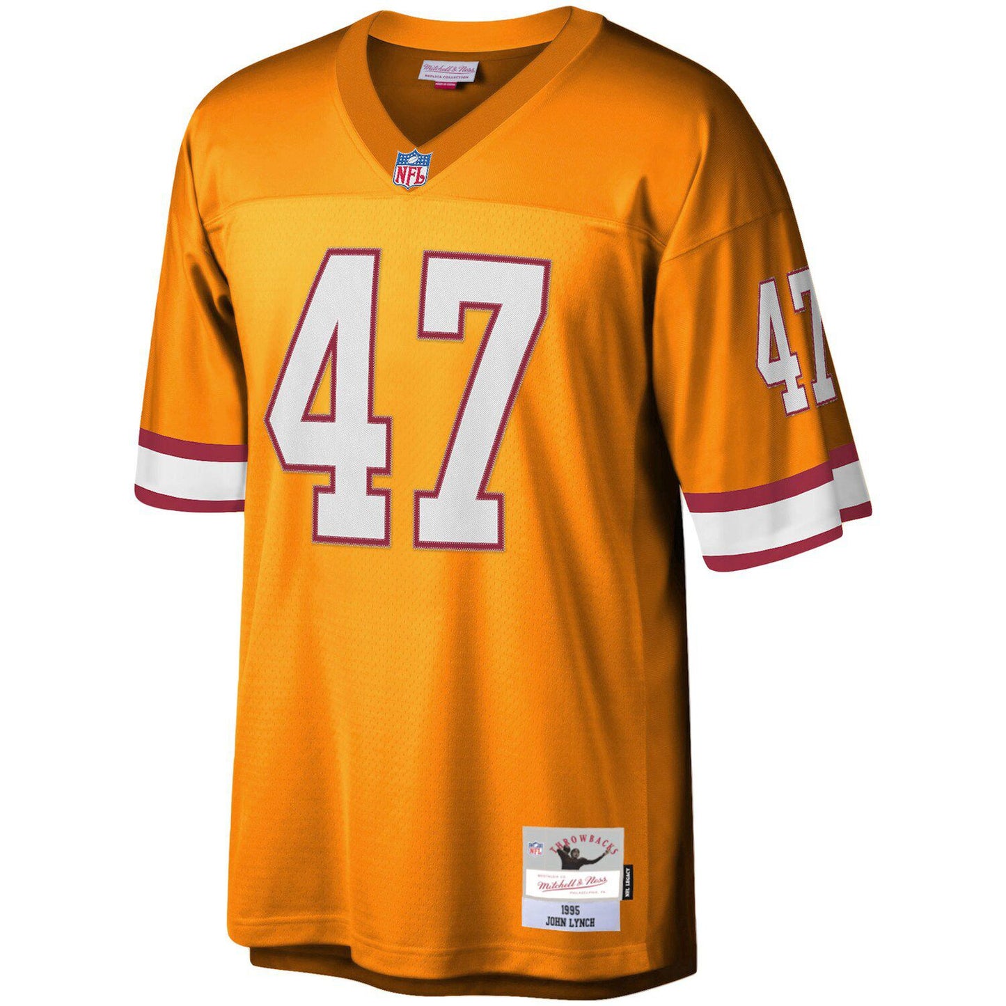 Men's Mitchell & Ness John Lynch Orange Tampa Bay Buccaneers Legacy Replica Jersey