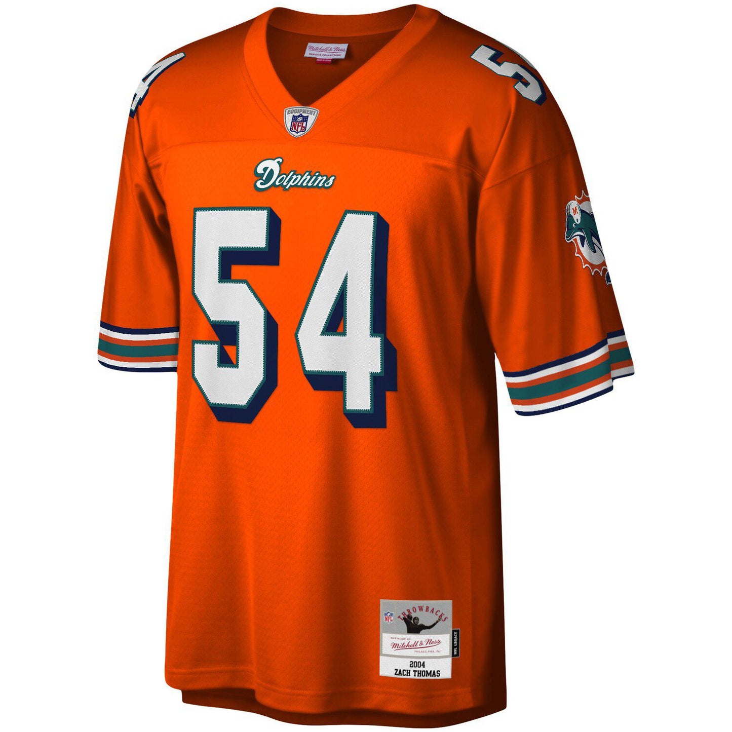 Men's Mitchell & Ness Zach Thomas Orange Miami Dolphins Legacy Replica Jersey