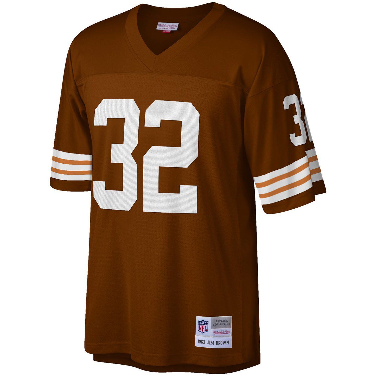 Men's Mitchell & Ness Jim Brown Brown Cleveland Browns Big & Tall 1963 Retired Player Replica Jersey