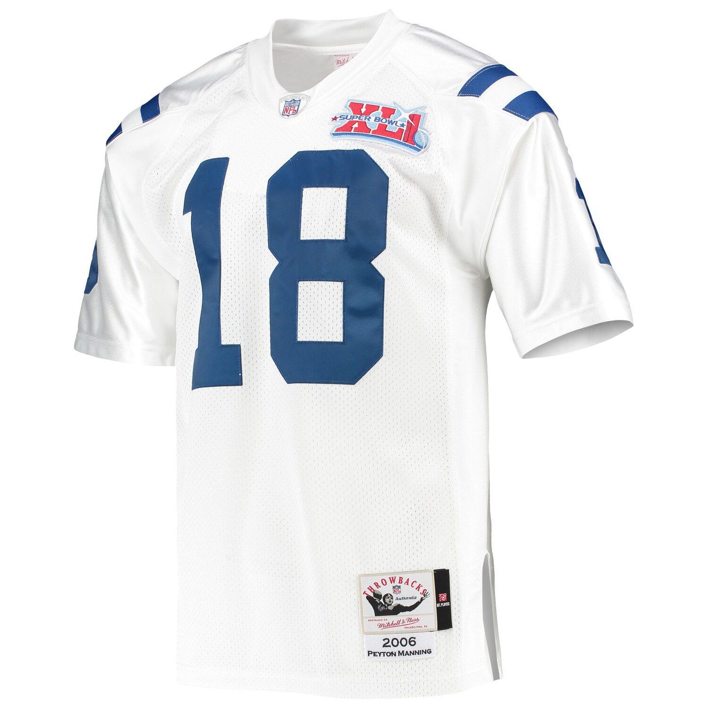 Men's Mitchell & Ness Peyton Manning White Indianapolis Colts 2006 Super Bowl XLI Authentic Retired Player Jersey