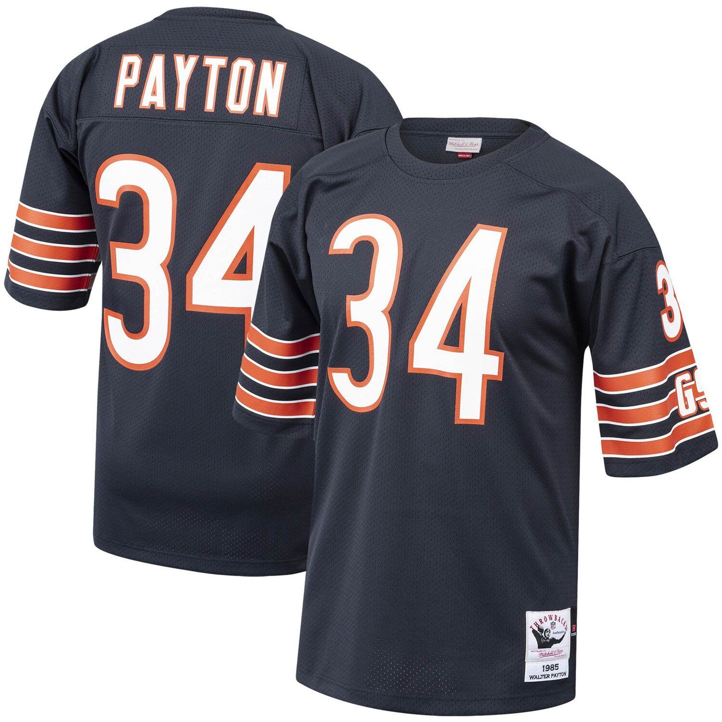 Men's Mitchell & Ness Walter Payton Navy Chicago Bears 1985 Authentic Throwback Retired Player Jersey