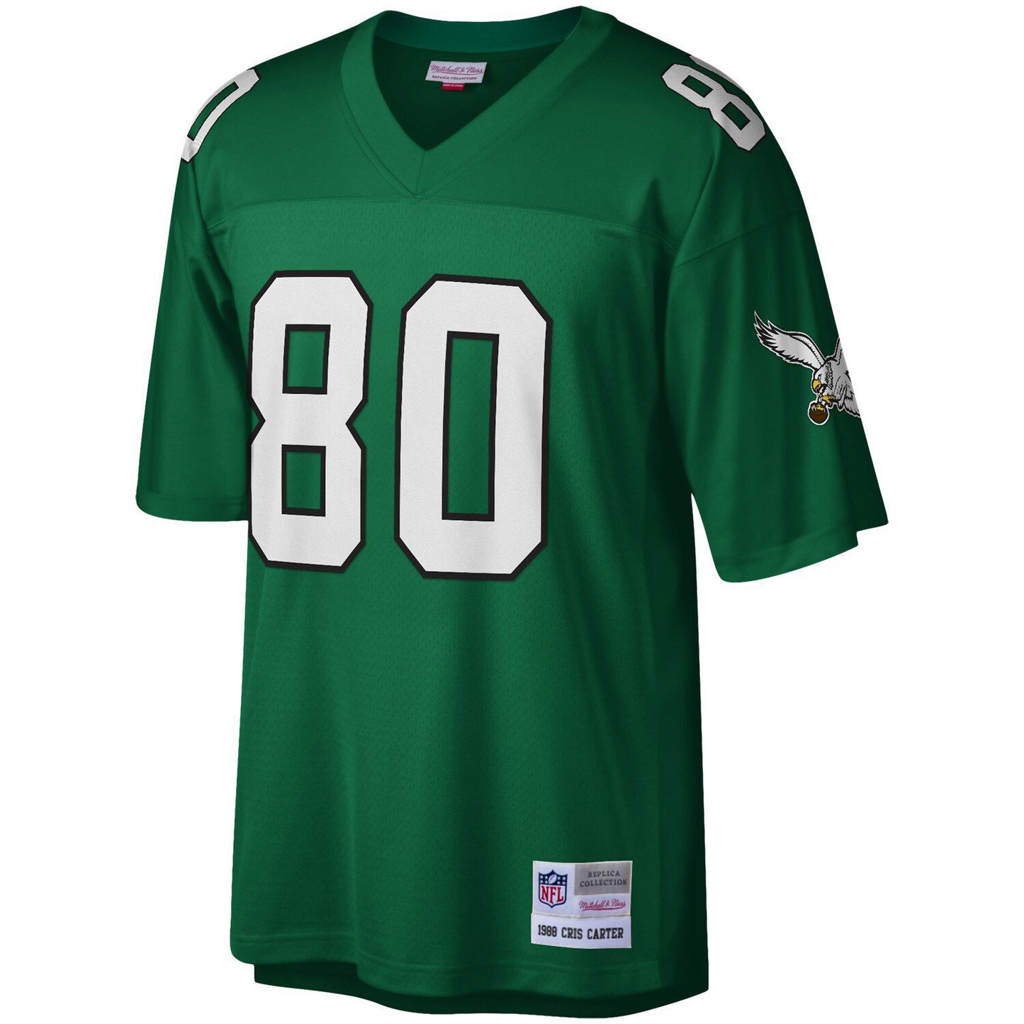 Men's Mitchell & Ness Cris Carter Kelly Green Philadelphia Eagles Legacy Replica Jersey