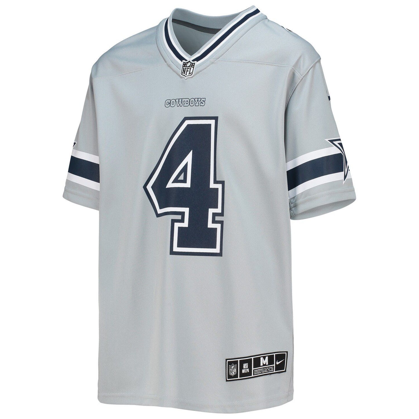 Youth Nike Dak Prescott Silver Dallas Cowboys Inverted Team Game Jersey