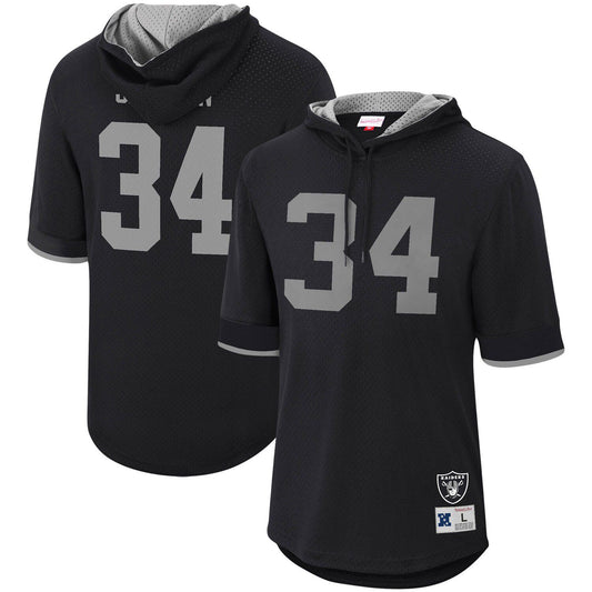 Men's Mitchell & Ness Bo Jackson Black Los Angeles Raiders Retired Player Mesh Name & Number Hoodie T-Shirt