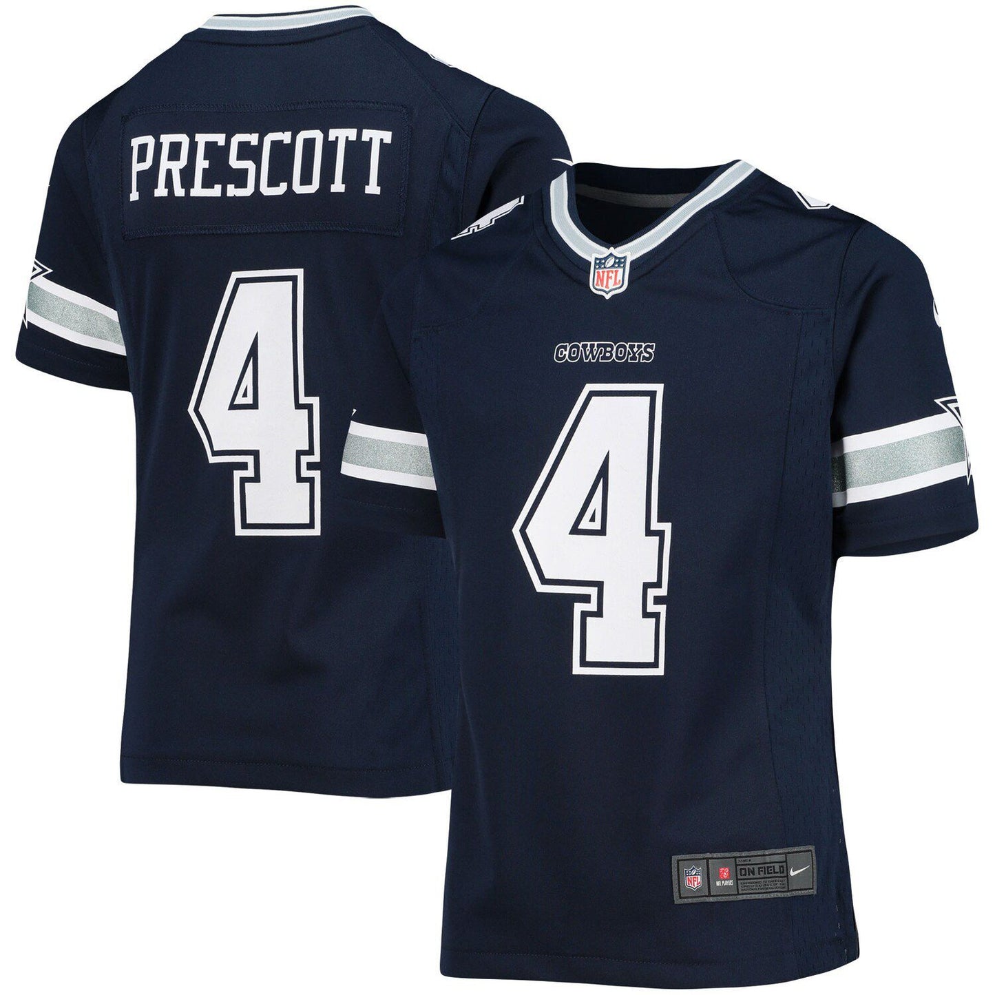 Girls Youth Nike Dak Prescott Navy Dallas Cowboys Team Game Jersey