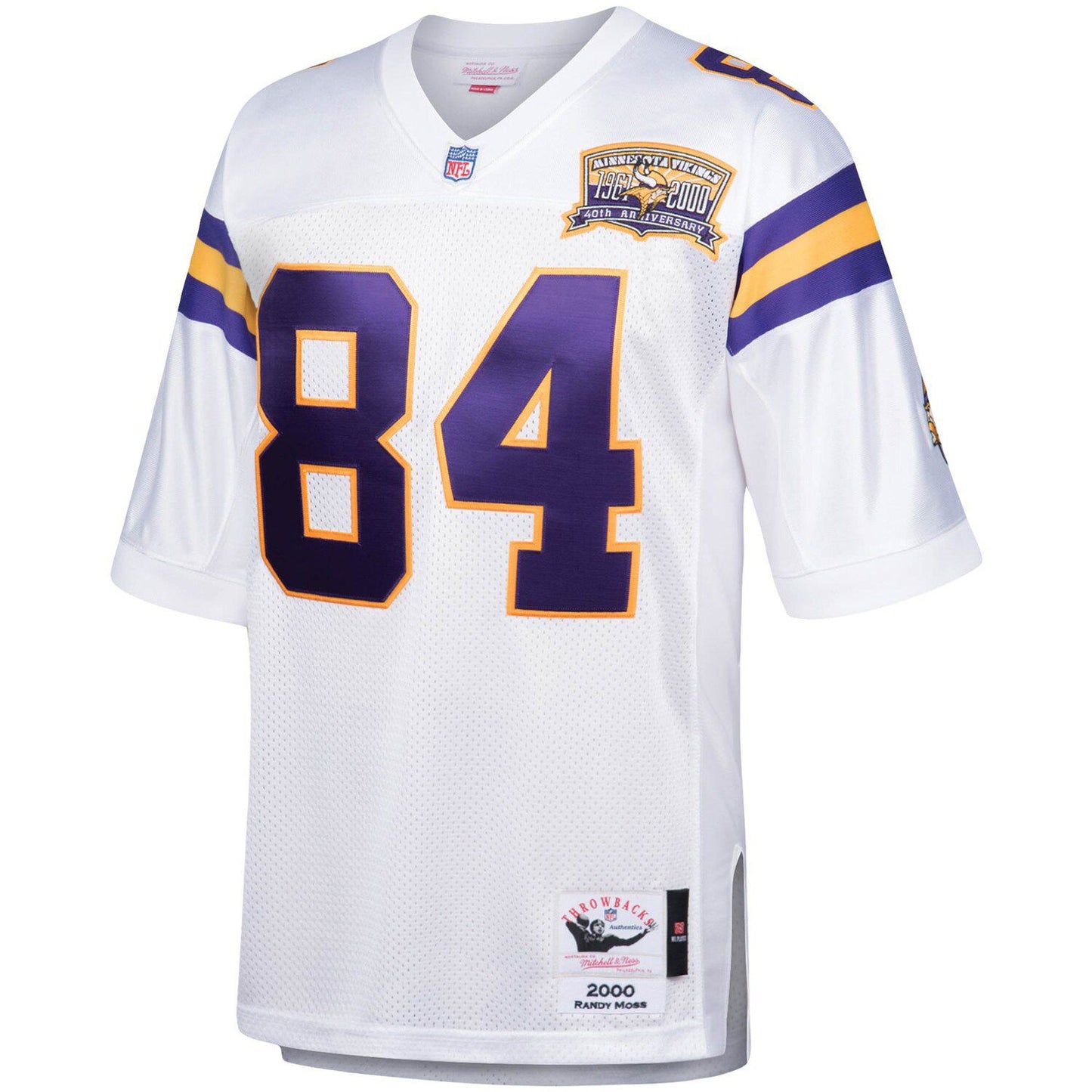 Men's Mitchell & Ness Randy Moss White Minnesota Vikings 2000 Authentic Throwback Retired Player Jersey