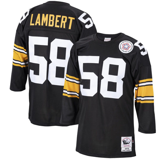 Men's Mitchell & Ness Jack Lambert Black Pittsburgh Steelers 1975 Authentic Retired Player Jersey