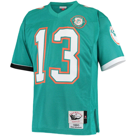 Men's Mitchell & Ness Dan Marino Aqua Miami Dolphins 1990 Authentic Throwback Retired Player Jersey