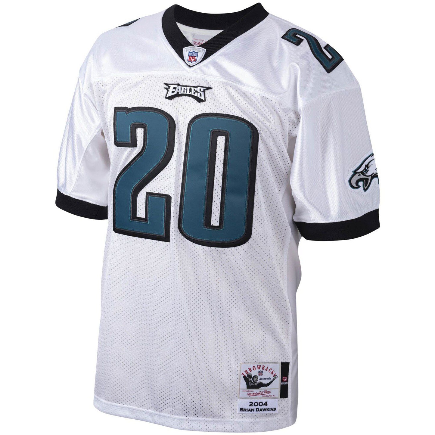 Men's Mitchell & Ness Brian Dawkins White Philadelphia Eagles 2004 Authentic Throwback Retired Player Jersey