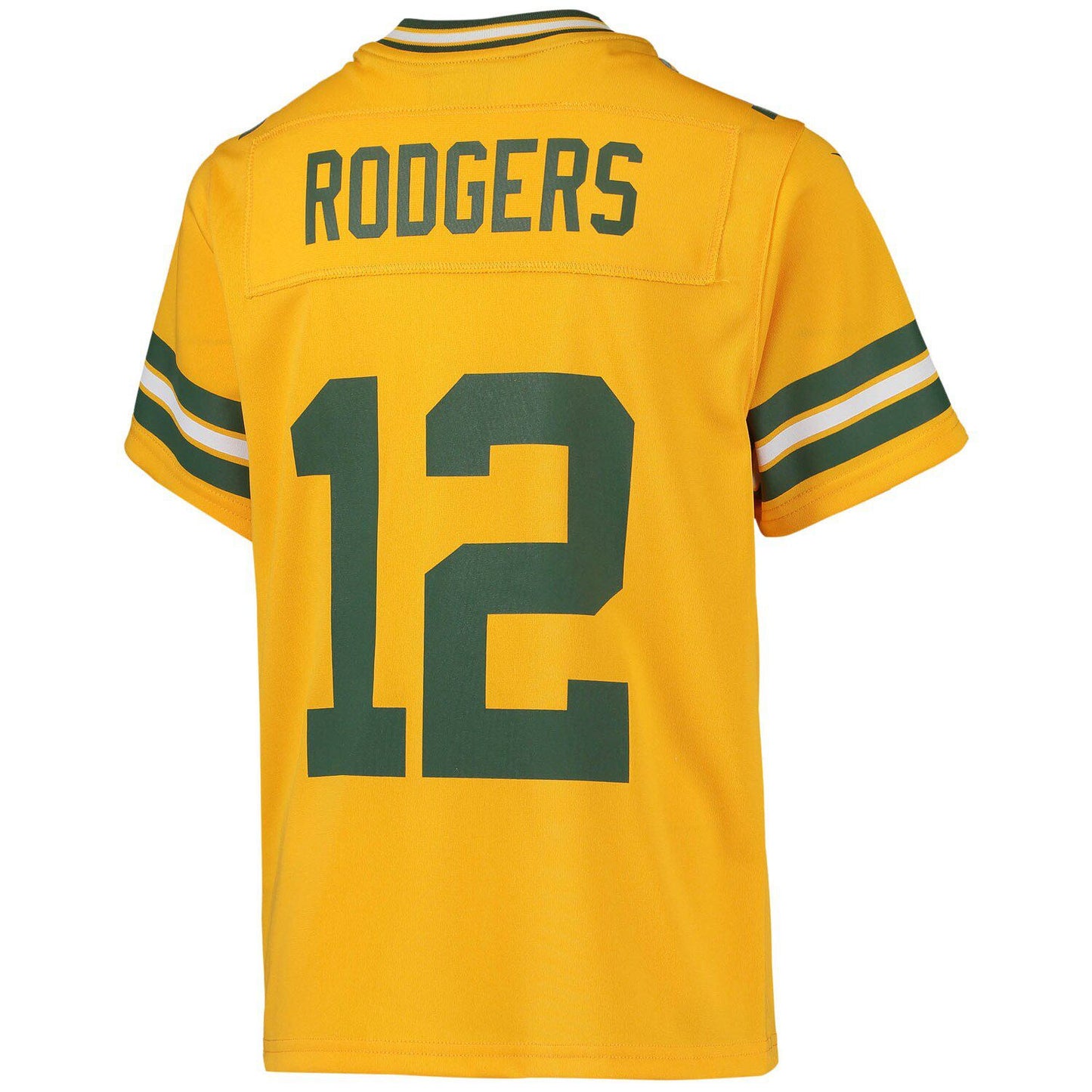 Youth Nike Aaron Rodgers Gold Green Bay Packers Inverted Team Game Jersey