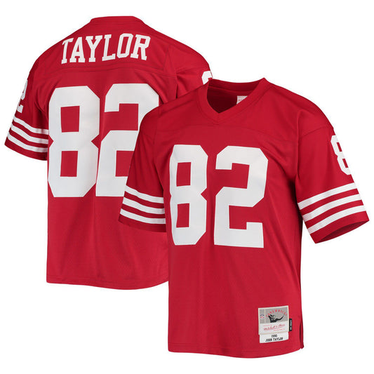 Men's Mitchell & Ness John Taylor Scarlet San Francisco 49ers 1990 Legacy Replica Jersey