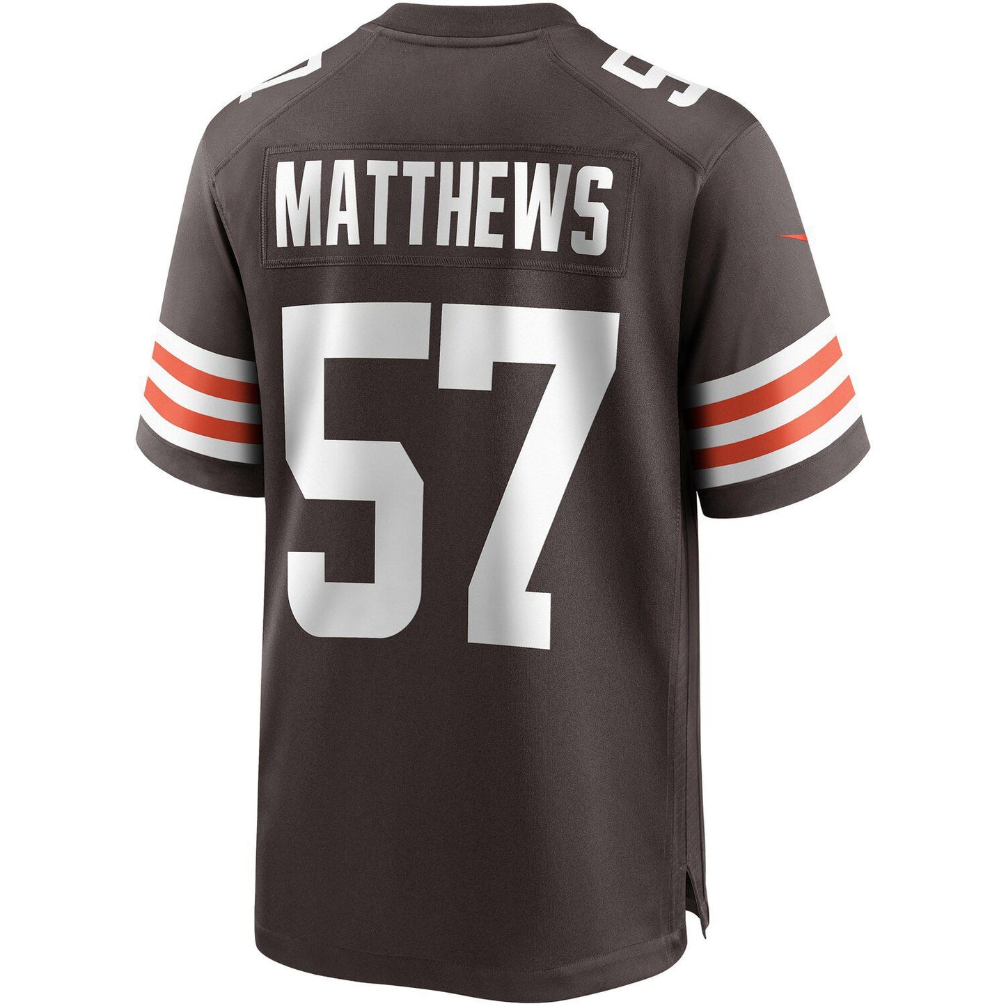 Men's Nike Clay Matthews Brown Cleveland Browns Game Retired Player Jersey