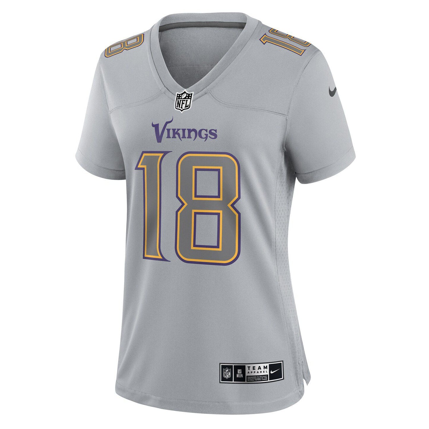 Women's Nike Justin Jefferson Gray Minnesota Vikings Atmosphere Fashion Game Jersey