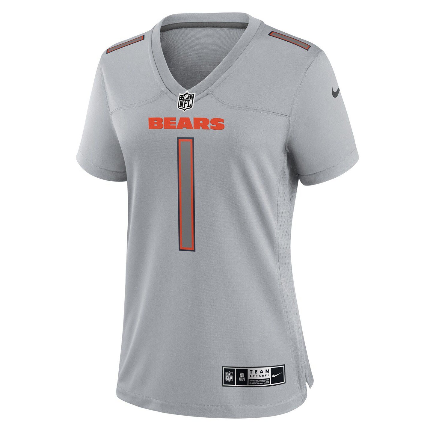 Women's Nike Justin Fields Gray Chicago Bears Atmosphere Fashion Game Jersey