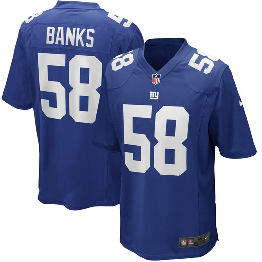 Men's Nike Carl Banks Royal New York Giants Game Retired Player Jersey