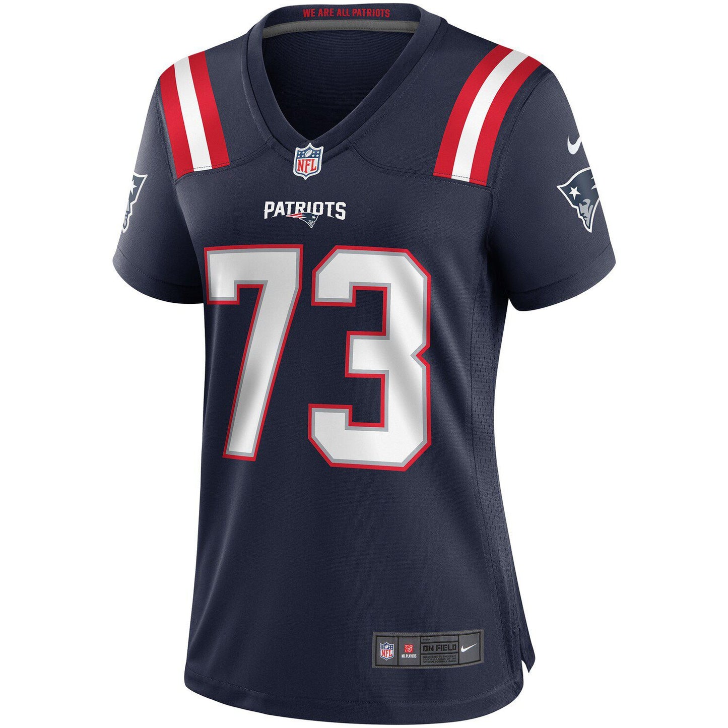 Women's Nike John Hannah Navy New England Patriots Game Retired Player Jersey