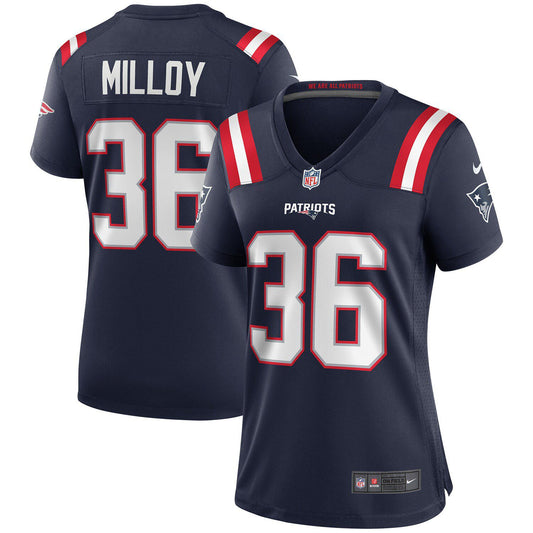 Women's Nike Lawyer Milloy Navy New England Patriots Game Retired Player Jersey