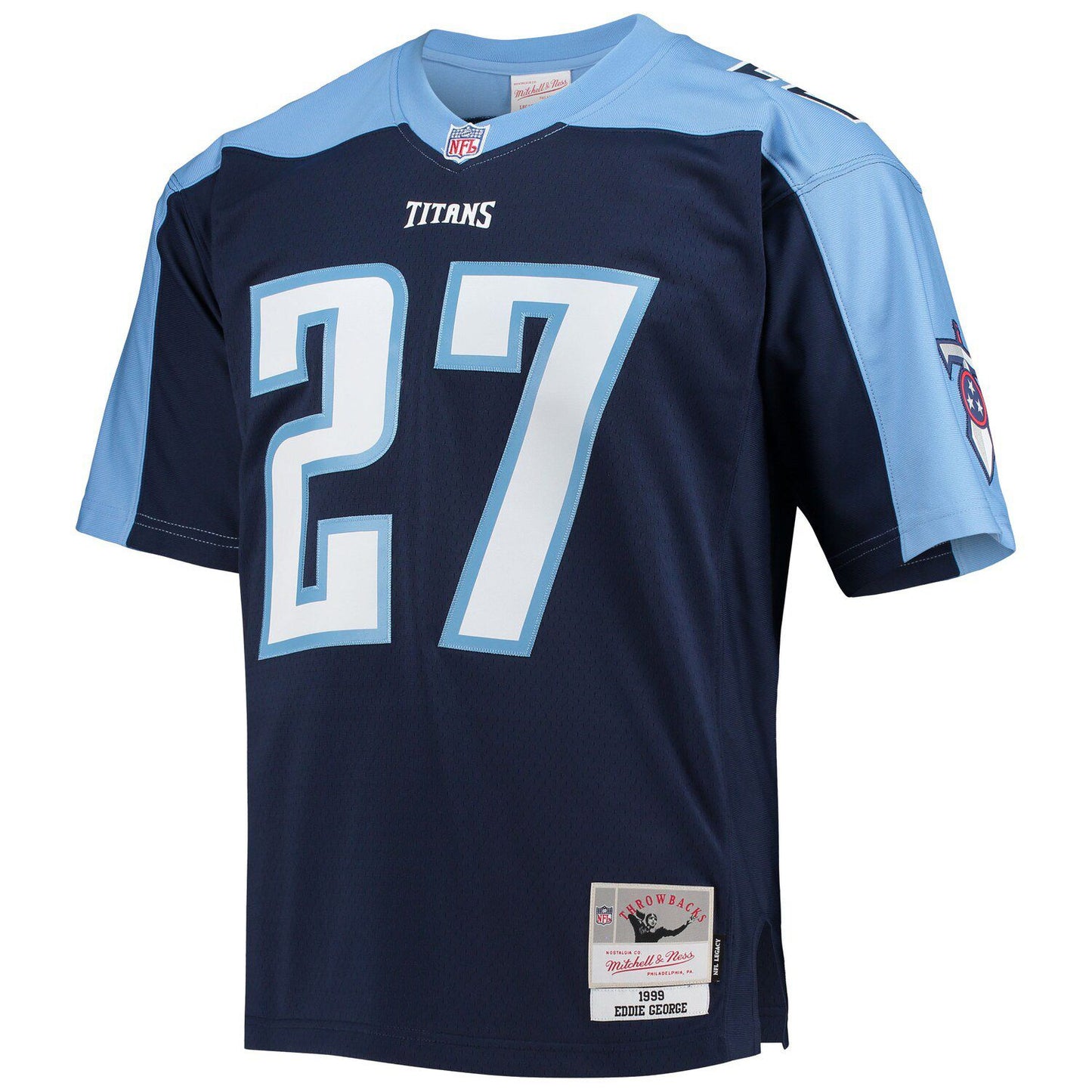 Men's Mitchell & Ness Eddie George Navy Tennessee Titans Big & Tall 1999 Retired Player Replica Jersey