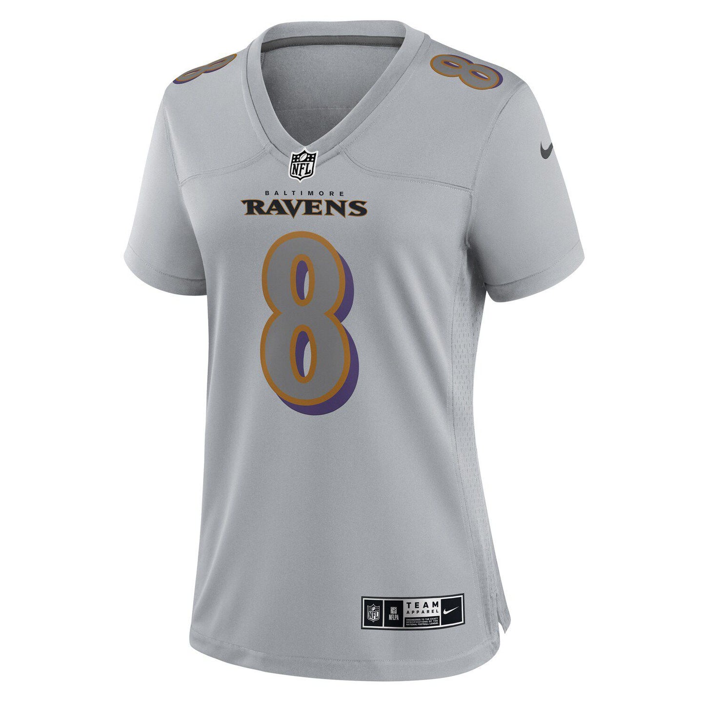 Women's Nike Lamar Jackson Gray Baltimore Ravens Atmosphere Fashion Game Jersey