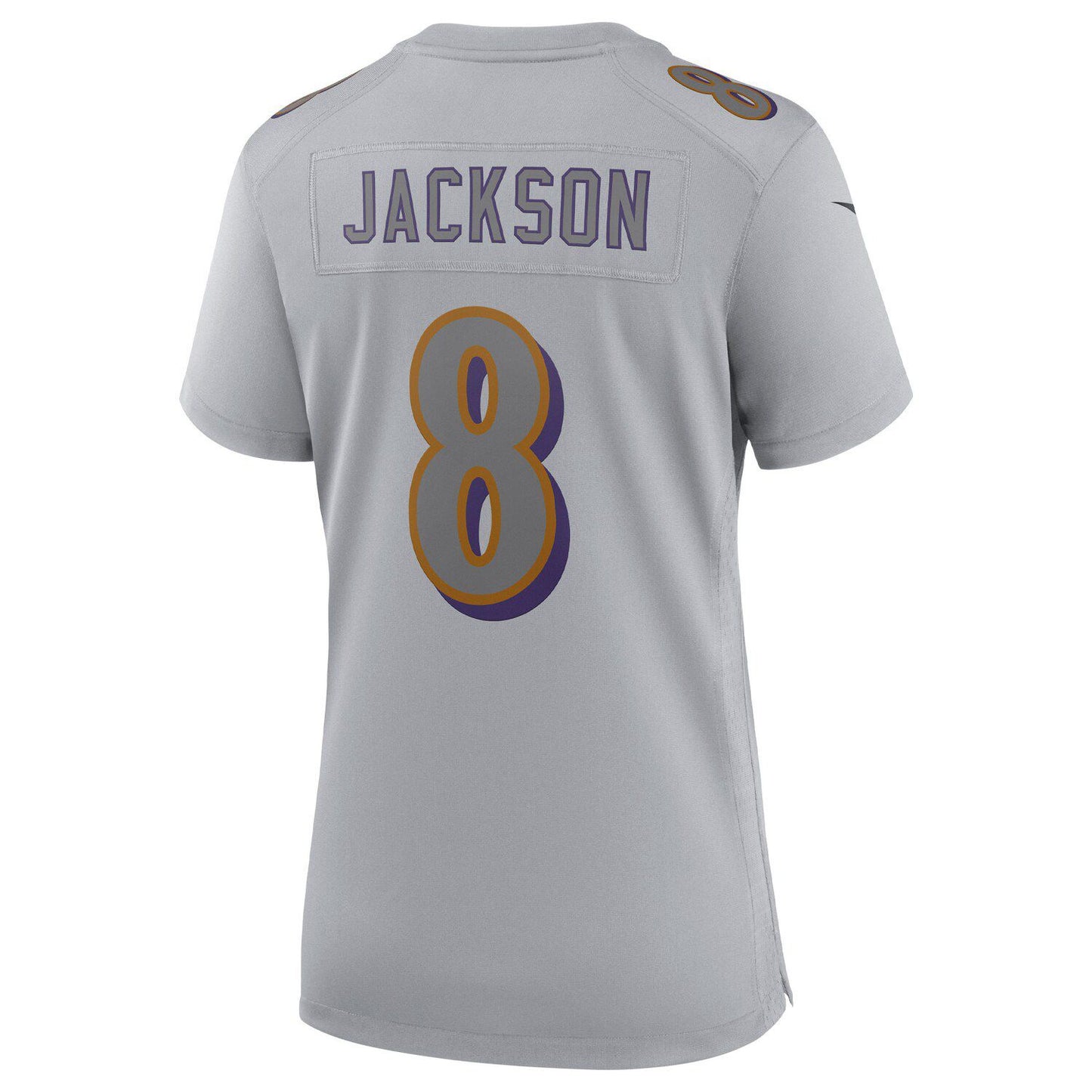 Women's Nike Lamar Jackson Gray Baltimore Ravens Atmosphere Fashion Game Jersey