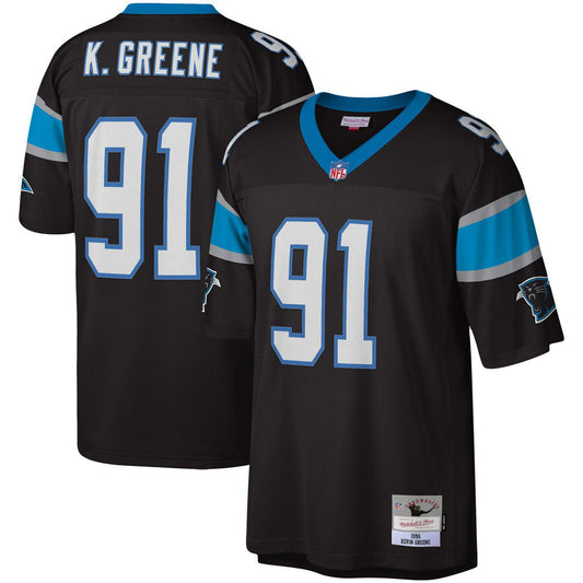 Men's Mitchell & Ness Kevin Greene Black Carolina Panthers Big & Tall 1996 Retired Player Replica Jersey