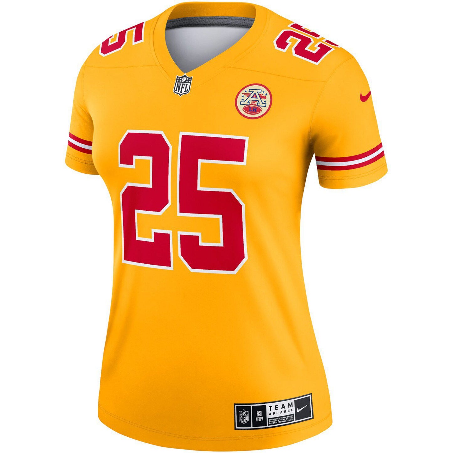 Women's Nike Clyde Edwards-Helaire Gold Kansas City Chiefs Inverted Legend Jersey