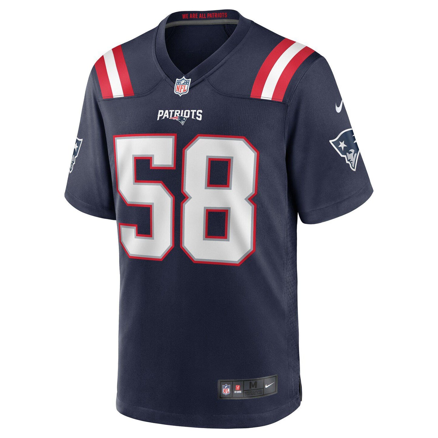 Men's Nike Anfernee Jennings Navy New England Patriots Team Game Jersey