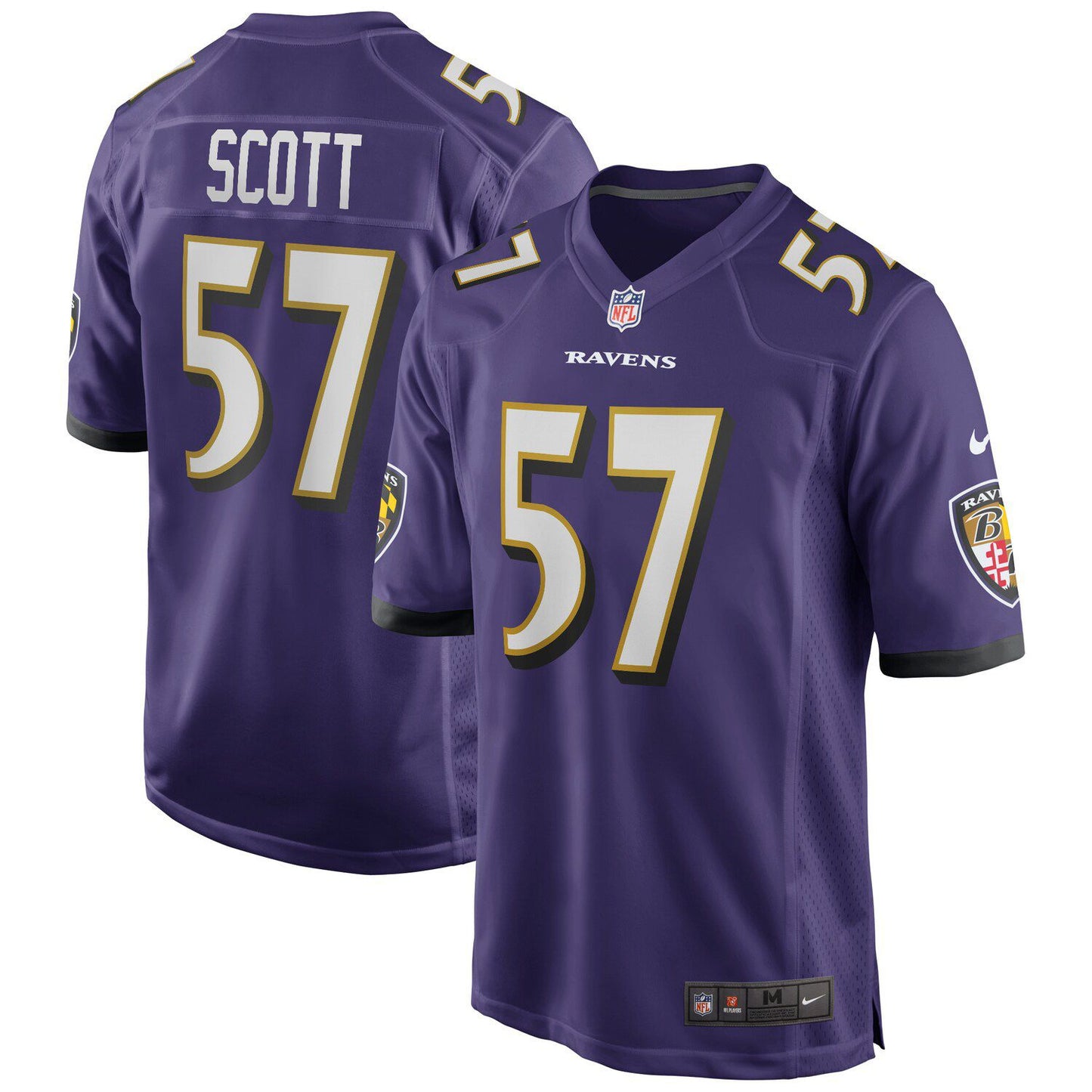 Men's Nike Bart Scott Purple Baltimore Ravens Game Retired Player Jersey