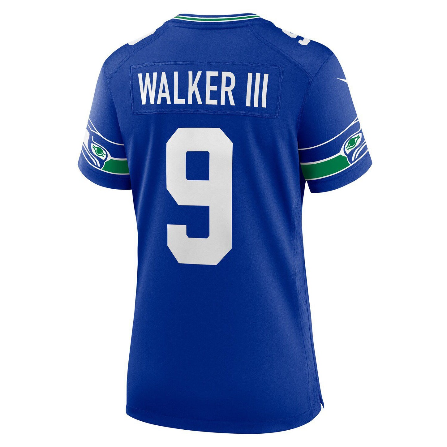 Women's Nike Kenneth Walker III Royal Seattle Seahawks Throwback Player Game Jersey