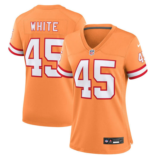 Women's Nike Devin White Orange Tampa Bay Buccaneers Throwback Game Jersey