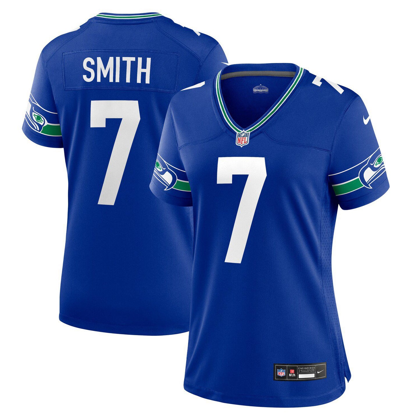 Women's Nike Geno Smith Royal Seattle Seahawks Throwback Player Game Jersey