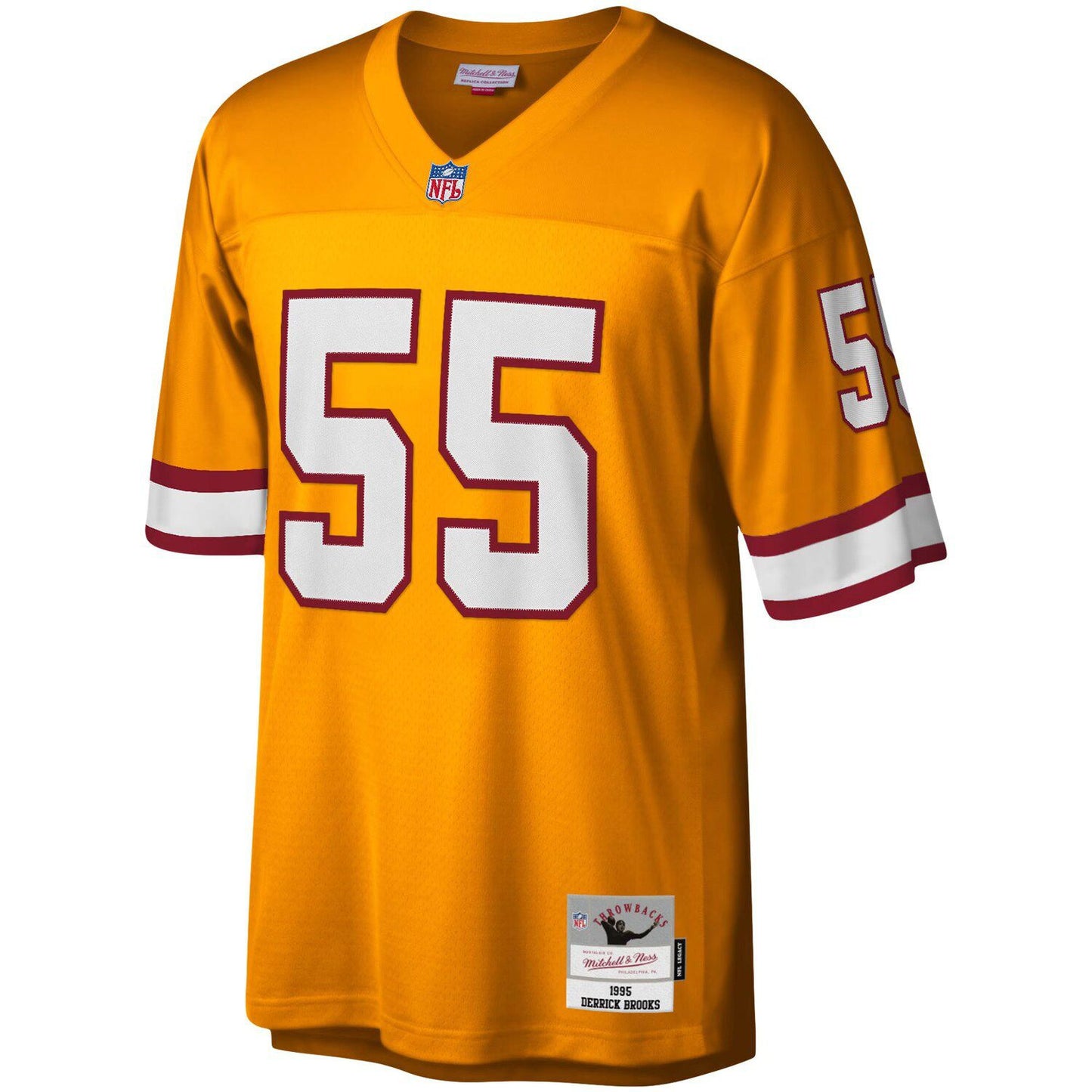 Men's Mitchell & Ness Derrick Brooks Orange Tampa Bay Buccaneers Big & Tall 1995 Legacy Retired Player Jersey