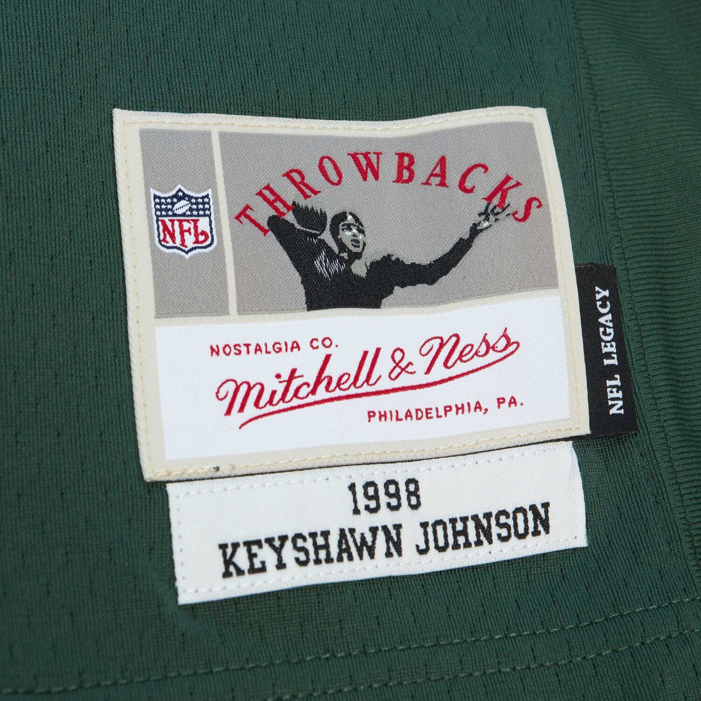 Men's Mitchell & Ness Keyshawn Johnson Green New York Jets 1998 Legacy Replica Jersey