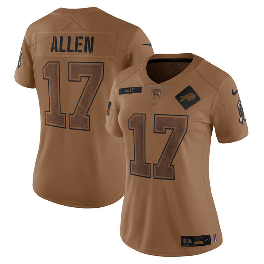 Women's Nike Josh Allen Brown Buffalo Bills 2023 Salute To Service Limited Jersey