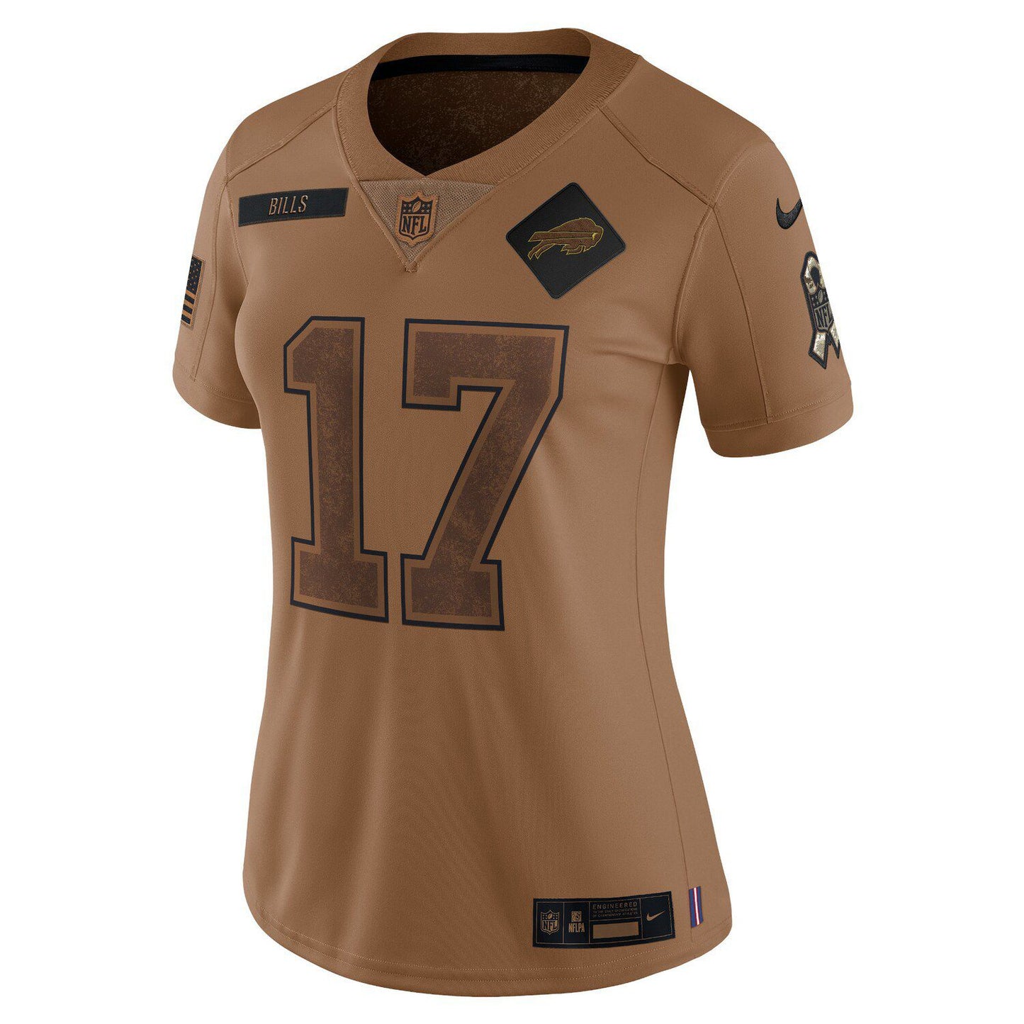 Women's Nike Josh Allen Brown Buffalo Bills 2023 Salute To Service Limited Jersey