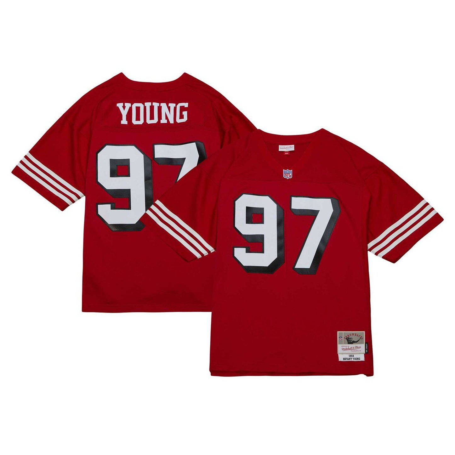 Men's Mitchell & Ness Bryant Young Scarlet San Francisco 49ers Legacy Replica Jersey