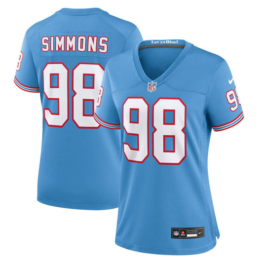 Women's Nike Jeffery Simmons Light Blue Tennessee Titans Player Jersey