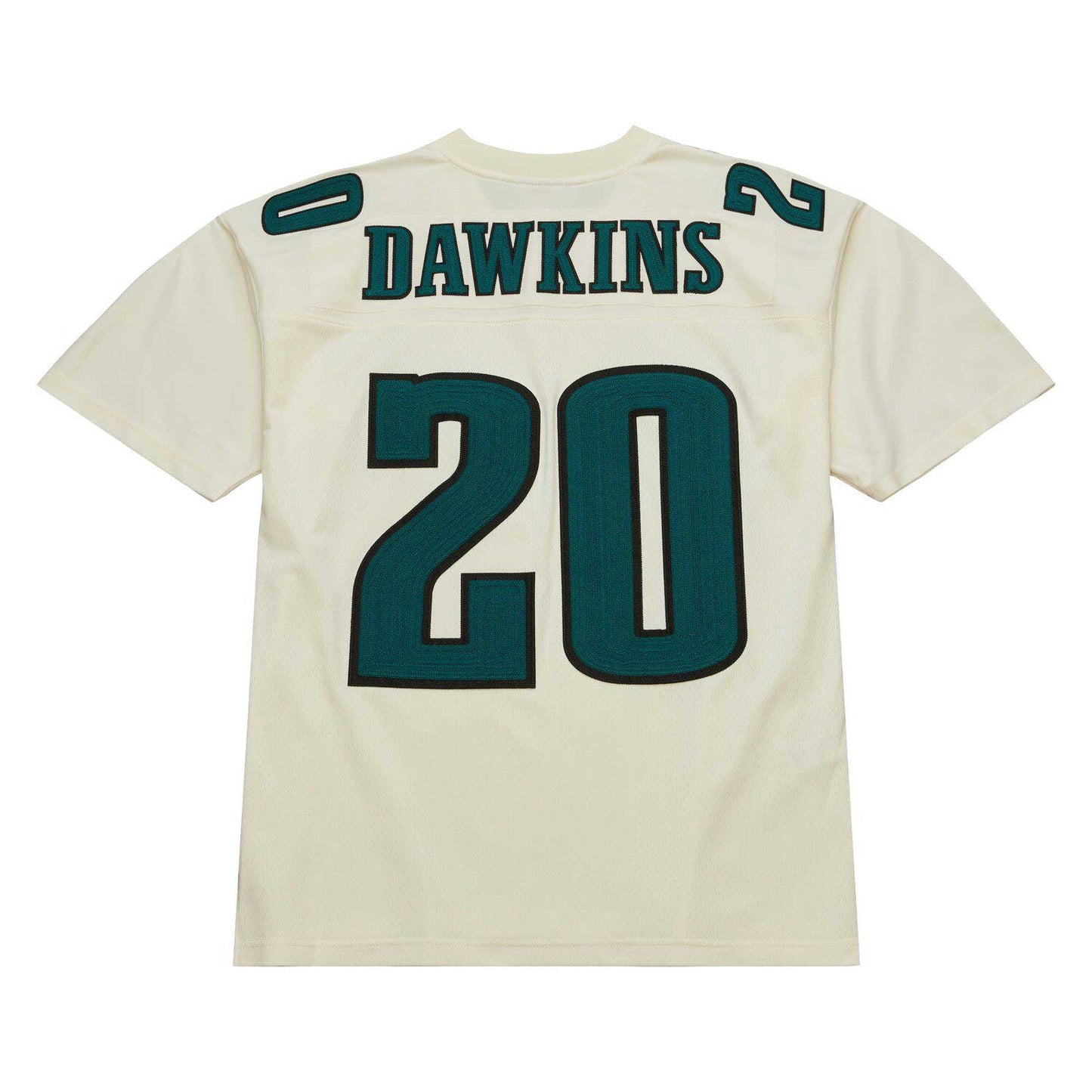 Men's Mitchell & Ness Brian Dawkins Cream Philadelphia Eagles Chainstitch Legacy Jersey